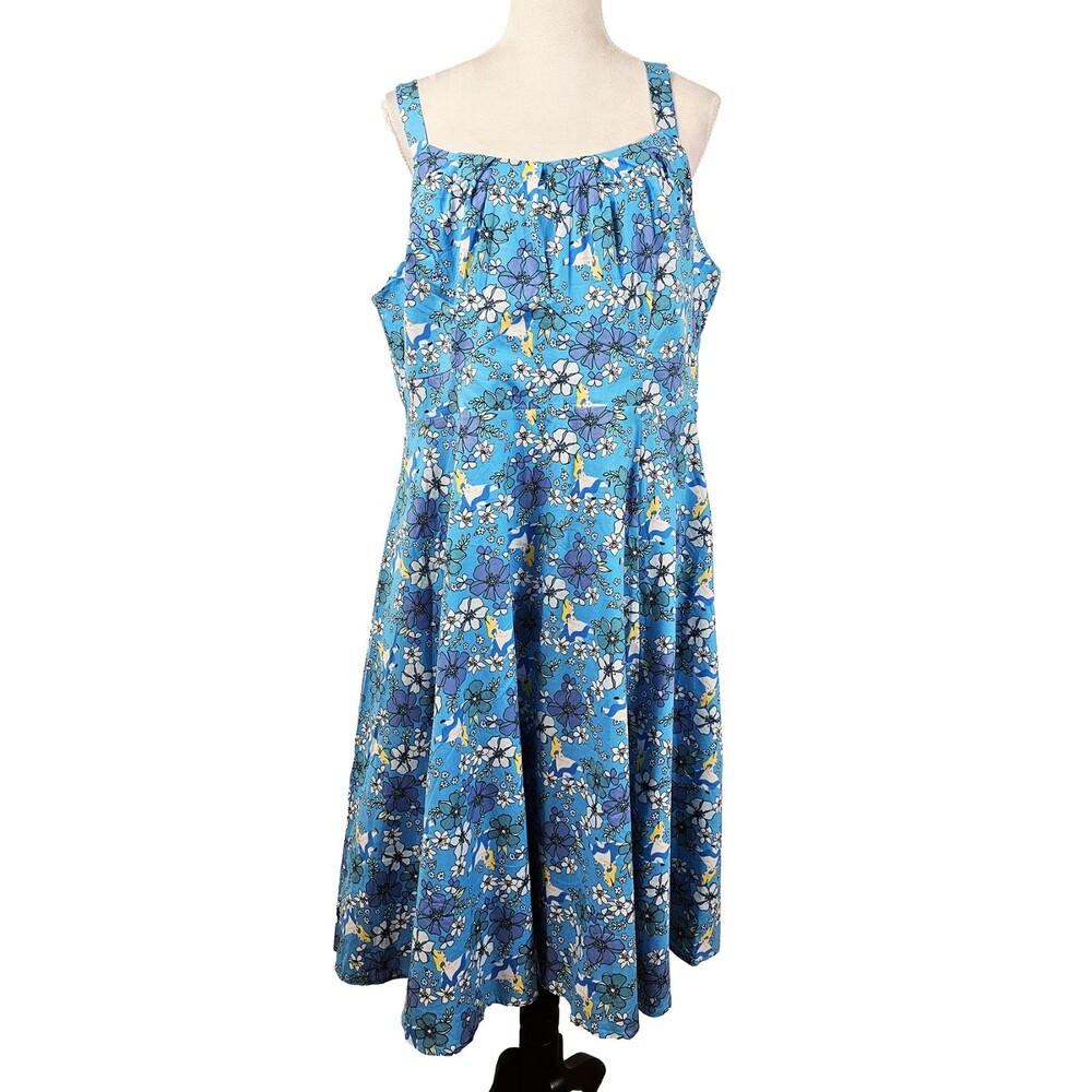 Torrid x Disney Size 18 Alice in Wonderland Blue Fit and Flare Summer Dress